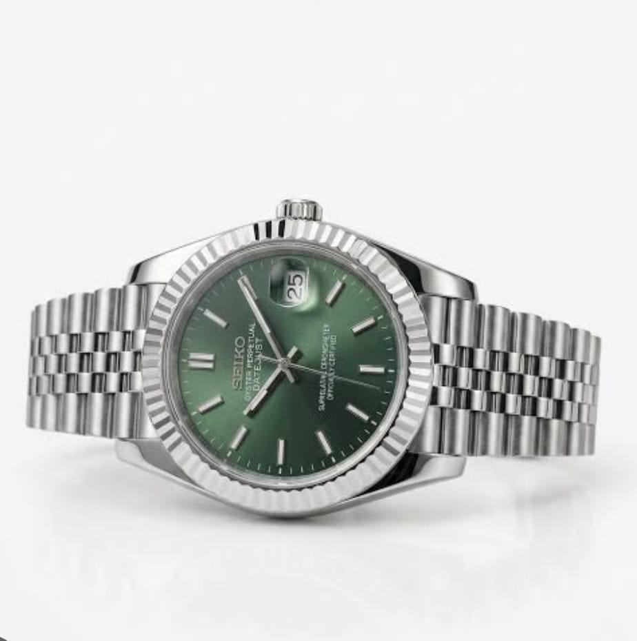 SMW Seiko Mod Datejust Mint Green