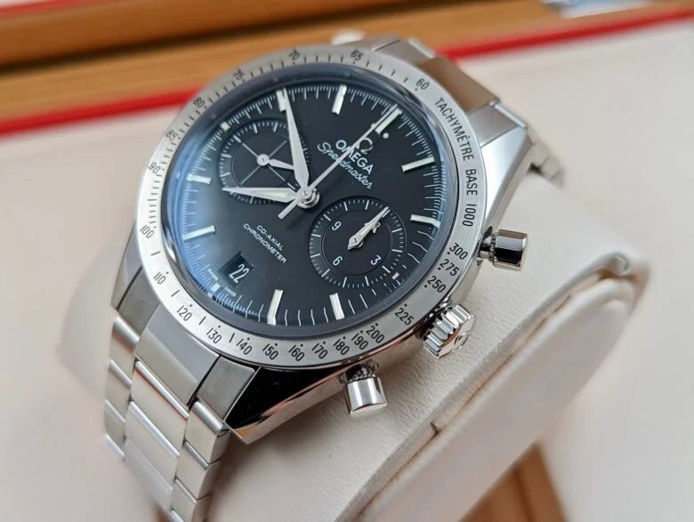 Omega Speed master Silver Black Dial Metal Watch