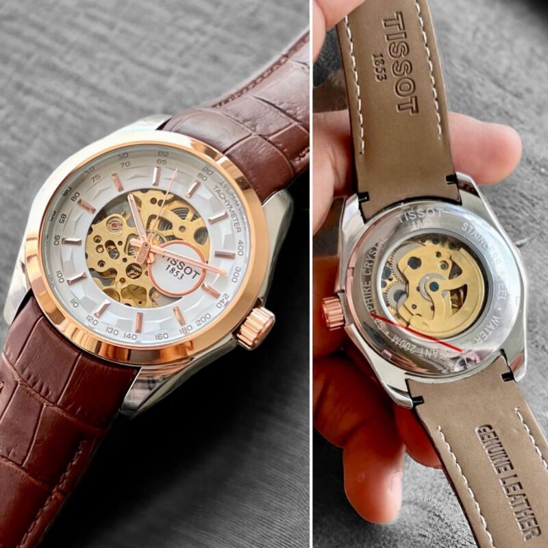SMW Tissot Skeleton Automatic White Dial