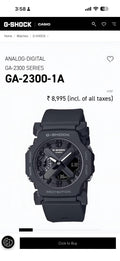 G_Shock GA-2300-1A All Working Black Watch